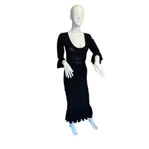 Alice McCall Black Knit Midi Dress Morticia Goth